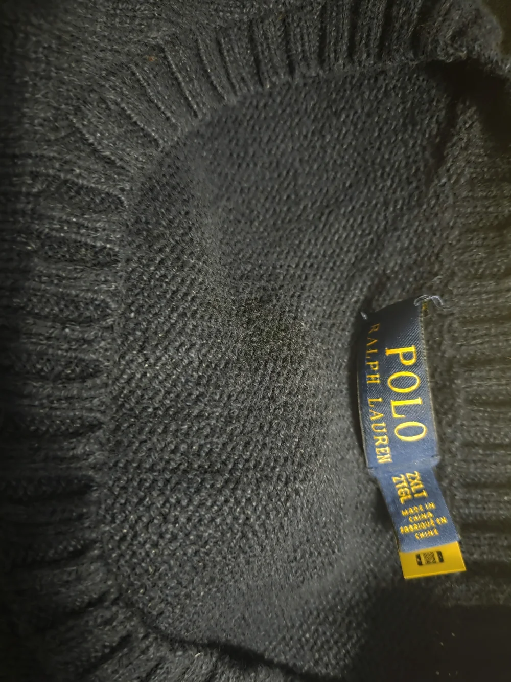 Polo by Ralph Lauren Black Crewneck Sweater with Multicolor Polo Player Motif